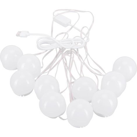 Lumières de miroir LED, 10 ampoules à coller, Type prise USB, lampe de maquillage pour mur de salle de bain (1/5)