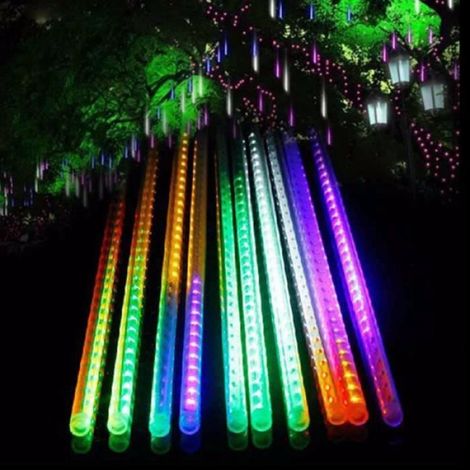 Lampe météore 20cm bleu Guirlande lumineuse LED pluie de météores, 20CM, 30CM, 50CM, 8 tubes, chute de pluie, (1/4)