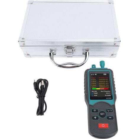 Compteur de particules de poussière 0,3 0,5 1,0 3,0 5,0 10μm PM2.5 PM10 Testeur d'air portatif multifonctionnel (1/5)