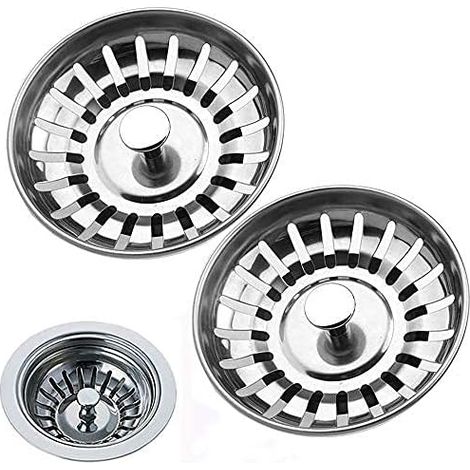 MINKUROW Tappo Filtro Per Lavello Da Cucina In Acciaio Inossidabile Per Diametro Foro Lavello Da Cucina (79 Mm, Nastro-2 Pezzi) (1/5)