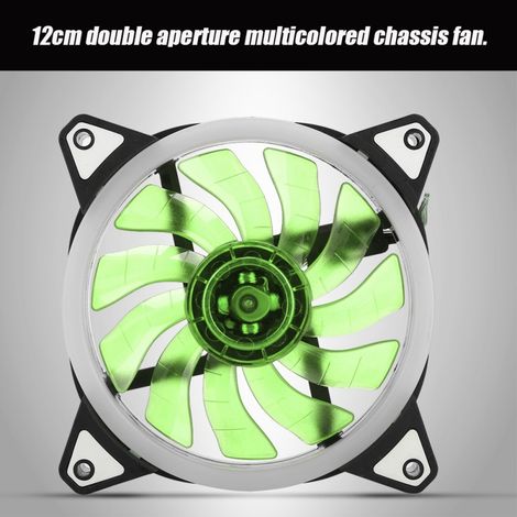 Ventilador de caja LED FAN-RS18 12V DC 120mm con doble apertura y múltiples interfaces (verde)
