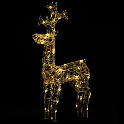 Décoration de Noël renne avec 90 lumières LED, mesurant 60x16x100 cm, en acrylique. (1/5)