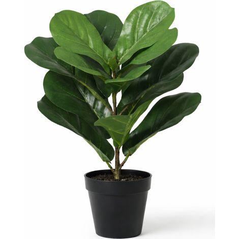 Ficus Lyrata Artificiel Plante Verte Décorative Intérieur Feuilles de Violon 40 cm - PANGIVO (1/5)