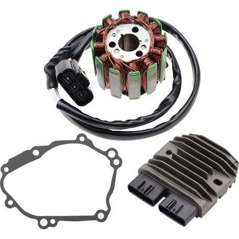 The YAMAHA YZF-R1 FZ1 rechargeable ignition system repair kit includes a stator coil/rectifier/seal, compatible with 2004-2008/2006-2010 models. (1/4)