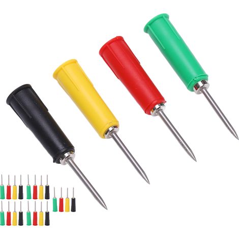 Kit de test de perforation en 20 pièces, 2 mm, sondes multimètre 4 couleurs, adapté au test des fiches bananes de 4 mm. (1/5)