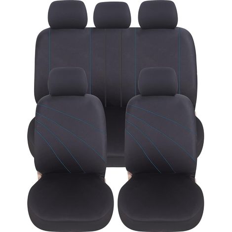Lupex Shop - Coprisedili auto, anteriori e posteriori, universali adattabili, tessuto poliestere, No Suv (mod. G) colore - Blu scuro