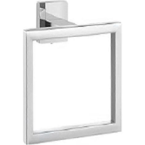 Anneau porte-serviettes carré en acier inoxydable, crochet pour porte-serviettes, accessoires de rangement pour salle de bain, 16 x 13 mm, argent (1/5)