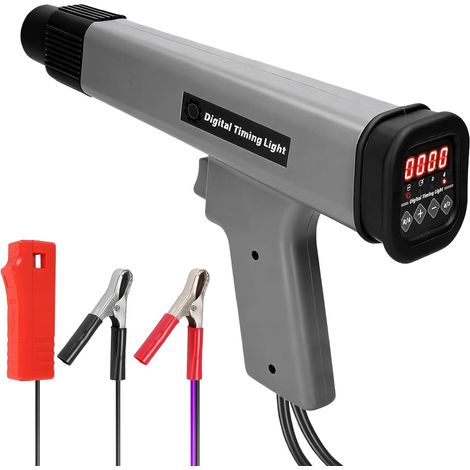 Lampe Stroboscopique avec Affichage Numérique LED, 9-16 V, Pinces Crocodiles, pour Moteurs Essence 2 et 4 Temps, Outil de Réglage de l'Allumage (1/5)