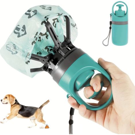Ramasse-crottes portable TOILET avec distributeur de sacs intégré – Léger, sans contact grâce à sa griffe, pour chiens de petite, moyenne et grande taille – Durable et facile à utiliser (1/5)