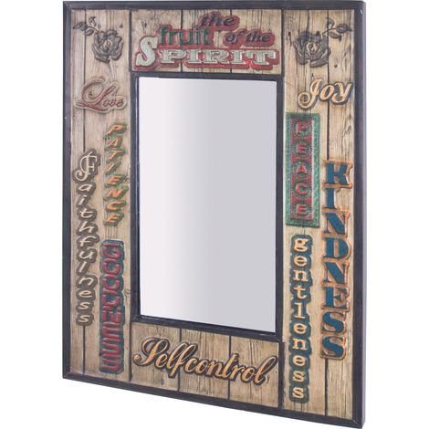 Miroir murale Spirit vintage, L52 x H70 x P3 cm -PEGANE-