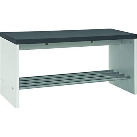 HAKU Möbel Panca per scarpe cromo, granito look, MDF, metallo - Dim. L 81 cm x A 40 cm x P 30 cm, Stile Moderno (1/3)