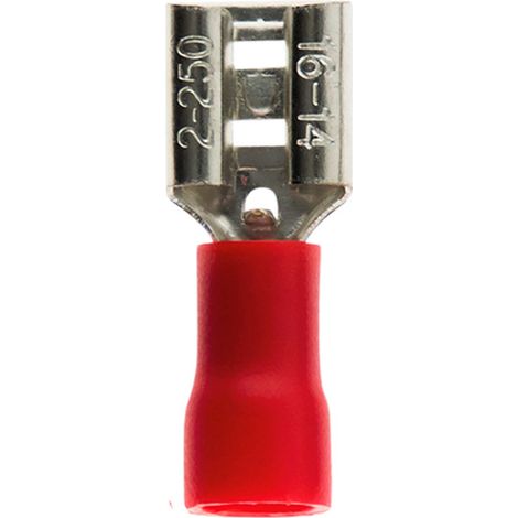 10 cosses clips femelles Ø6,3mm - Rouge - Zenitech