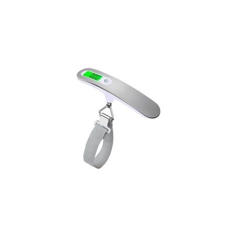 Pèse-bagages électronique, ABS/acier inoxydable, écran LCD, rétroéclairage vert, 50 kg, argent (1/5)