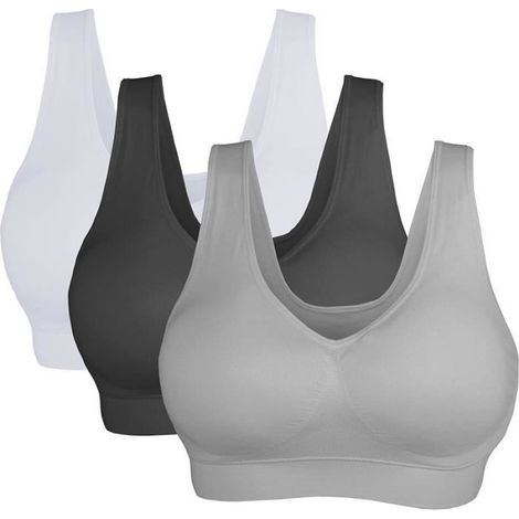 Soutien-gorge de sport - Sans couture - Rembourré - Pour yoga gym fitness - Adulte femme - 96% Polyamide 4% Élasthanne - 1 pièce (1/4)