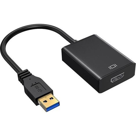 USB 3.0 to HDMI Adapter Cable Audio Video Converter for Laptops, Tablets Black - Yuan Yuan - (1/5)