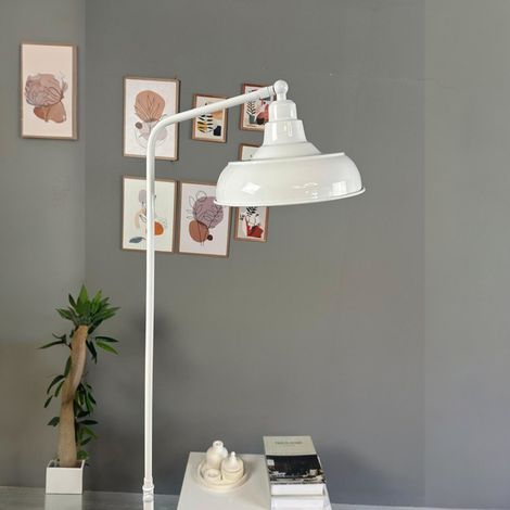 Lampadaire Falen Métal Moderne E27 Largeur 35 cm Abat-jour Réglable Tablette Variateur (1/5)