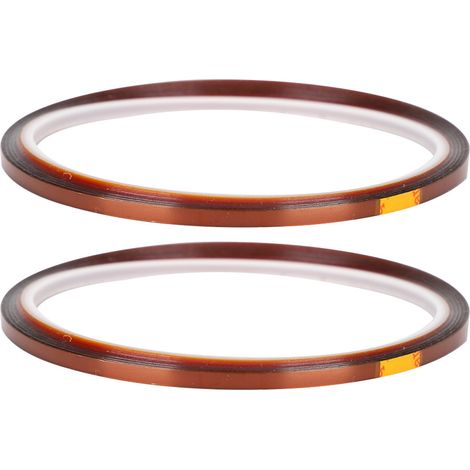 Ruban Polyimide Haute Température 33M, 2 Pièces Adhésif Résistant Jaune-Brun 3mm (1/5)