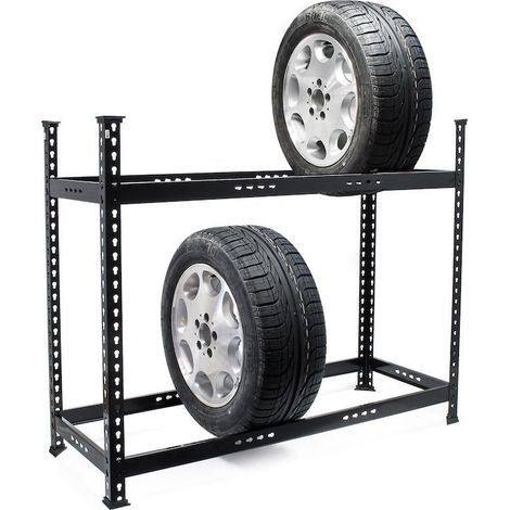 Rack Rangement Pneus Étagère Pour 6 à 8 Pneus Hauteur Réglable (1/2)