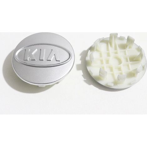 (Ancien cache-moyeu argenté DQ YT, Kia 58 mm) - 4 cache-moyeux neufs 58 mm 8 broches avec logo Kia, emblème de voiture, cache-moyeu de roue, protection anti-poussière, accessoires de style et de répar (1/5)