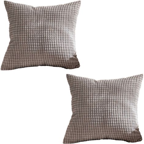 Lot de 2 housses de coussin à rayures en velours côtelé, 61 x 61 cm, pour le salon - Décoration intérieure (1/5)