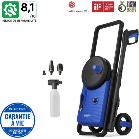 Nettoyeur haute pression Nilfisk Core 140 Powercontrol – 140 bar – pompe aluminium, compact et réglable, idéal pour terrasse et voiture (1/5)