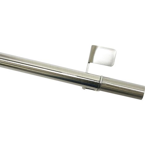 GARDINIA Morsetto di chiusura, Allungabile, Assemblaggio senza viti e forature, Press&Go cilindrico, Diametro 8/10 mm, Lunghezza 50-80 cm, Metallo, Effetto acciaio inox (1/5)