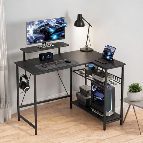 Bureau noir en panneau de particules 114,5 x 82 x 91,5 cm (1/5)