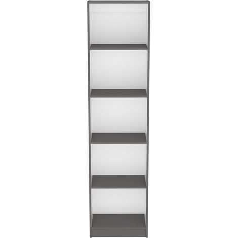 Librería Home Xs con estantes de 5 niveles y diseño delgado (1/5)