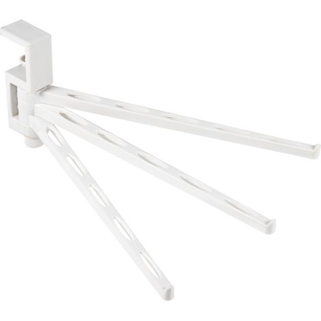 Porte-serviettes de salle de bain portable + porte-foulards à 3 bras pivotants, étagère de rangement en ABS (1/5)