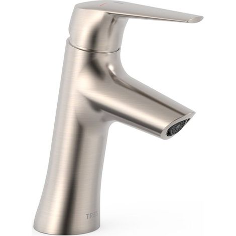 TRES 28110402AC FUJI Grifo Monomando Lavabo Inclinado Ecoeficiente Color Acero - ref: 28110402AC (1/2)