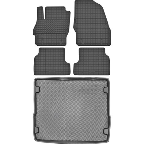 Juego de alfombrillas de goma para coche y alfombrilla para maletero para Ford Focus II Estate (2004-2011).