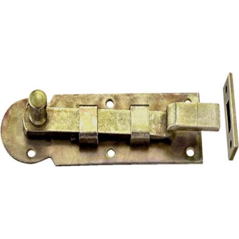 Catenaccio piegato 80 x 25 mm. - zincato giallo