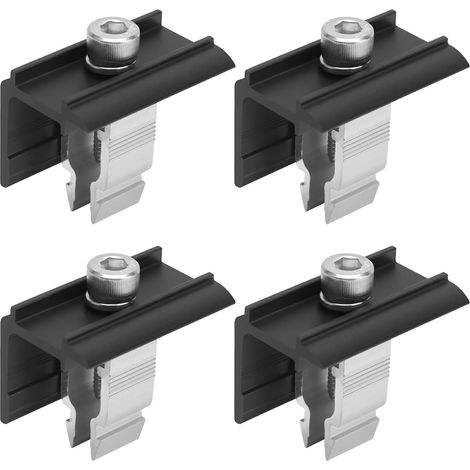 Kit de Fixation pour Panneau Solaire 4 pièces en Alliage d'Aluminium - Design Rapide et Sans Vis - Support Solide pour Toit, Camping, Voiture, Bateau - Résistant à la Corrosion et Installation Facile (1/5)