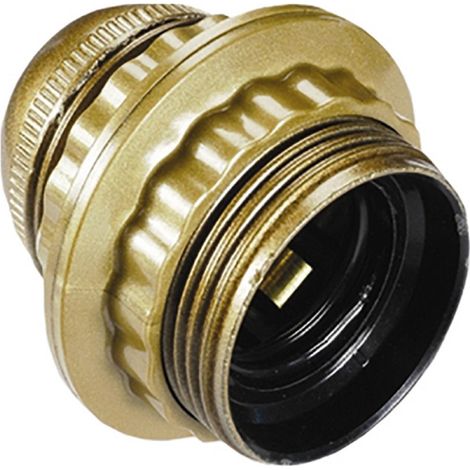 Portalampada E27 Filettato + Ghiera Oro Set 5 Pezzi - Electraline (1/2)