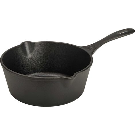 Victoria 37819 Sartén Honda Hierro Fundido Esmaltado Inducción 20cm, Apta Fuego, Barbacoa, Horno Cast Iron  Negro (1/5)