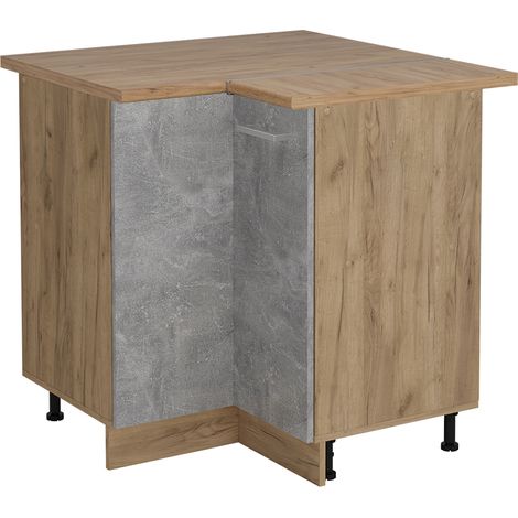 Armario de esquina R-Line, Hormigón, 75.6 cm , ET Roble, Vicco