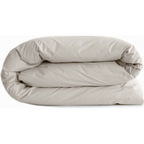 Housse de couette "Manoir" percale pur coton peigné longues fibres 80 fils/cm² Vent du sud - Naturel - Housse de couette 200 x 200 cm