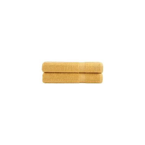 Toallas SOLUND de calidad premium, juego de 2, color dorado, 100 x 200 cm, 600 g/m² - Crezuo (1/4)