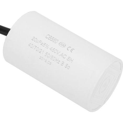 Condensateur de démarrage moteur CBB60 450 V 20 µF avec fil conducteur (1/5)