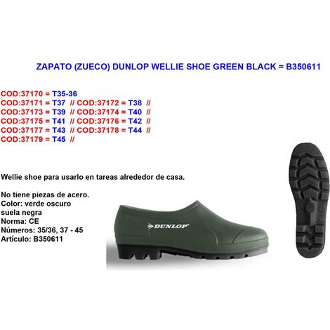 Dunlop B350611 Chaussures imperméables en PVC vert 35