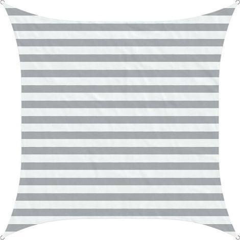 Voiles d'ombrage gris clair et blanches, 2 x 2 mètres (1/5)
