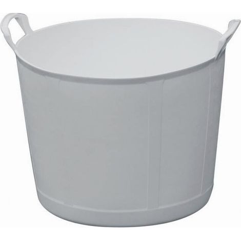 Auge Plastique - 42 L - Polyéthylène Injecté - 450 mm Diamètre - 330 mm Hauteur - Fond Renforcé - Emboîtable - 1,5 kg - Blanc (1/5)