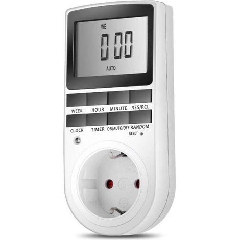 Prise Programmable Digitale - Minuterie Numérique Hebdomadaire, Écran LCD, Économie d'Énergie (1 Pack) (1/5)