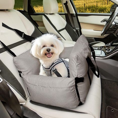 1 Siège auto pour chien, ceinture de sécurité, base antidérapante, poches rangement, voyage voiture (1/5)