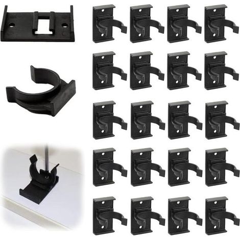 Clips de Plinthe de Cuisine 20 Pcs Supports pour plinthe de Cuisine,Clip de Plinthe Diamètre 30-31 mm (Noir) (1/5)