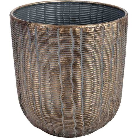 Macetero de metal dorado 28.5x28.5x30h cm