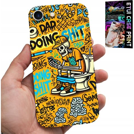 Funda para iPhone SE / SE2 - Esqueleto defecando en el inodoro (1/5)