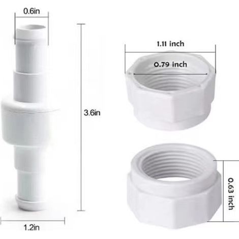 Tuyau pivotant + écrou de rechange pour robot nettoyeur de piscine Polaris 180 280 380 D20 D-20 C15 (1/5)