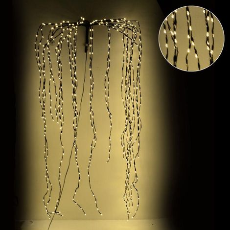 Luce cascata 567 led fissi+81 flash caldo al. fissa filo marrone 70xh220x6 (1/2)