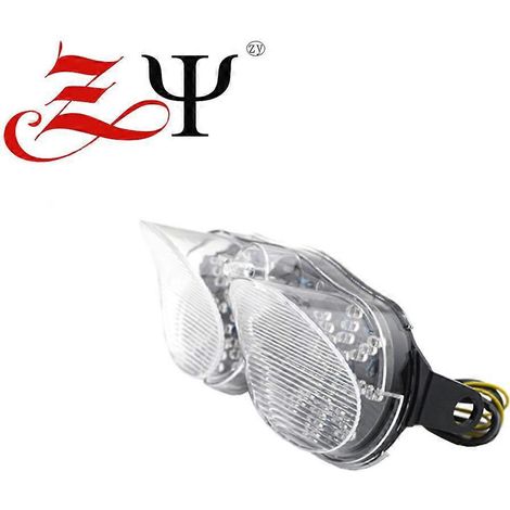 Compatible avec Yamaha YZF R6 98-02 : feu arrière avec clignotant et feu stop à LED modifié – Transparent (1/5)
